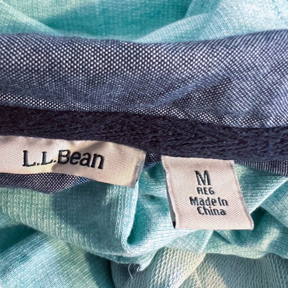L.L.Bean Soft Cotton Rugby Henley Style Pullover Sweater Beach Glass Heather M - Picture 6 of 10